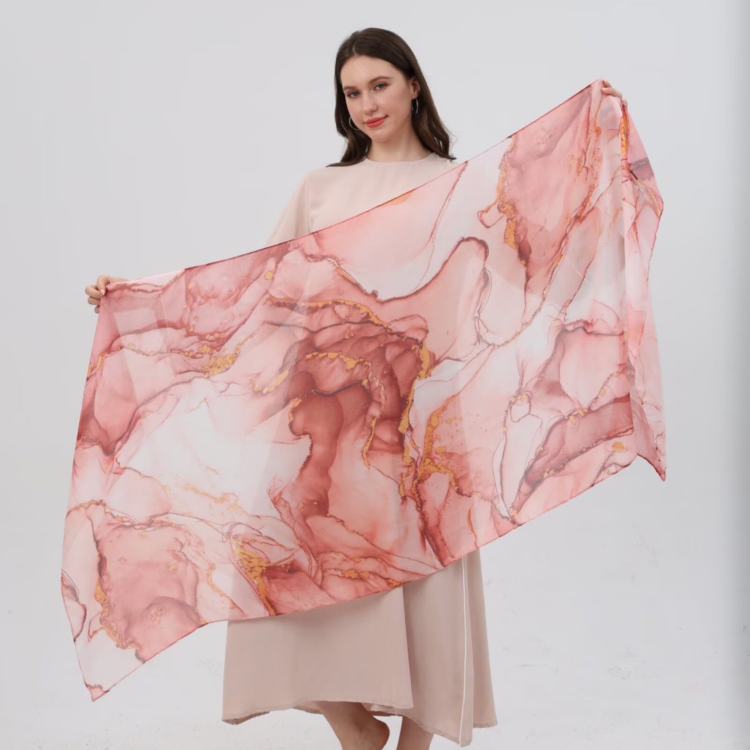 Hot-selling watercolor tie-dyed cotton scarf, Arabian modal cotton, Turkish Middle East headscarf, Internet celebrity style pic 13