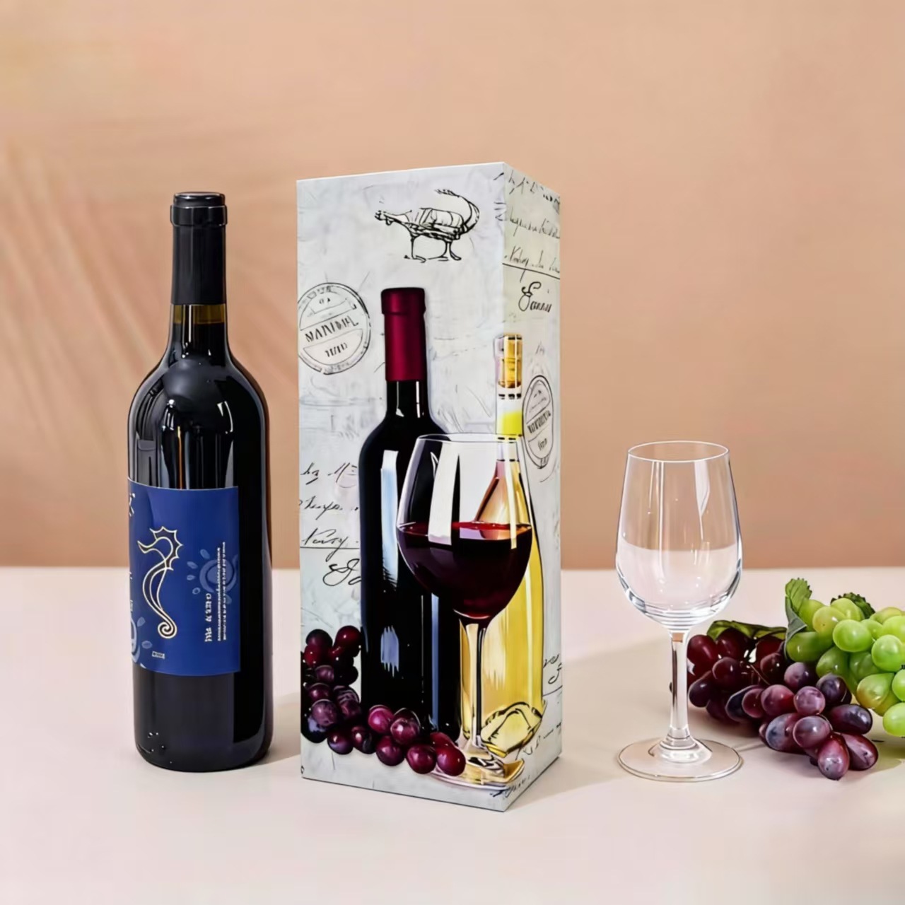 High-end red wine packaging gift bags, single bottle red wine hand-held paper bags are selling well across borders pic 8