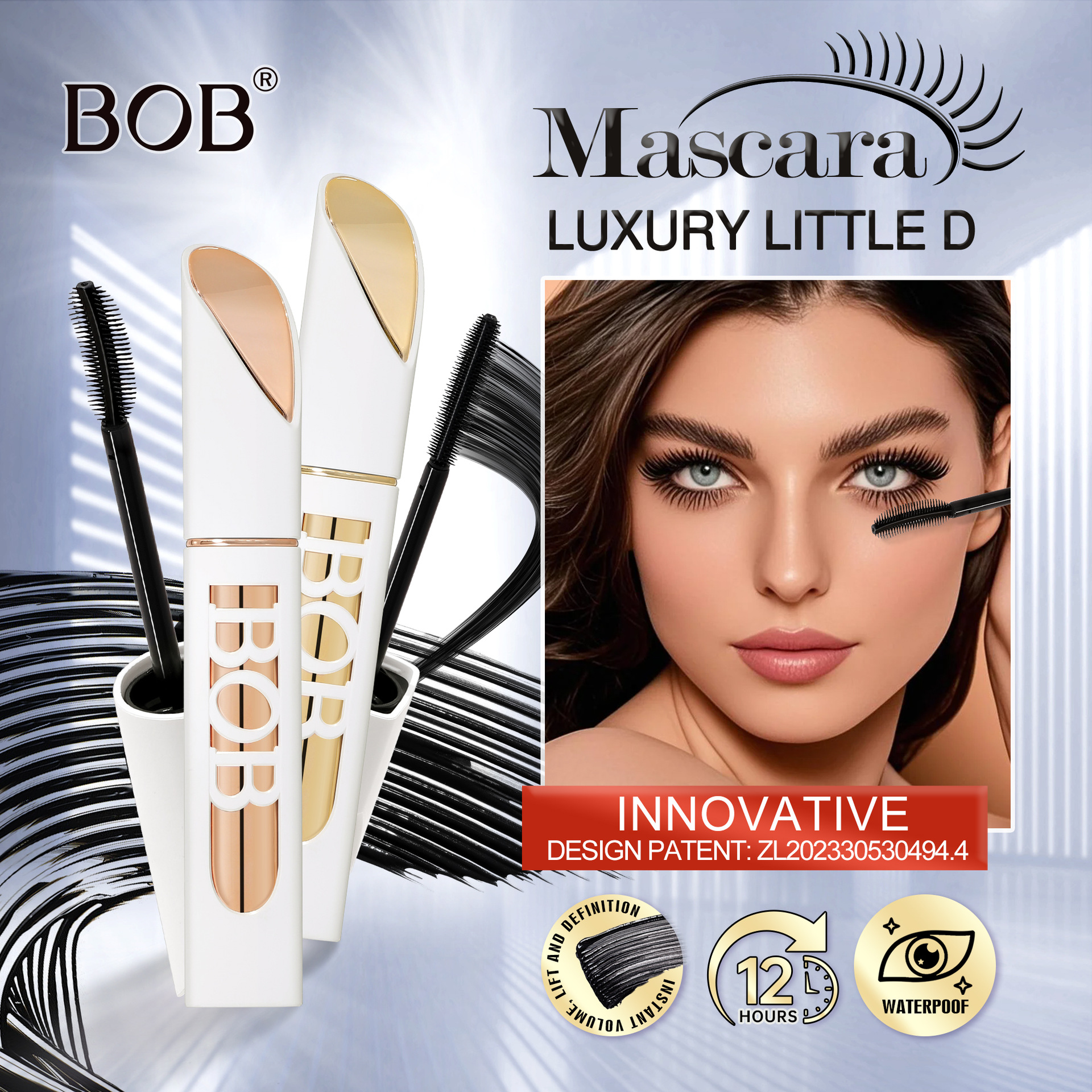 Cross-border bob base mascara is long and waterproof pic 1
