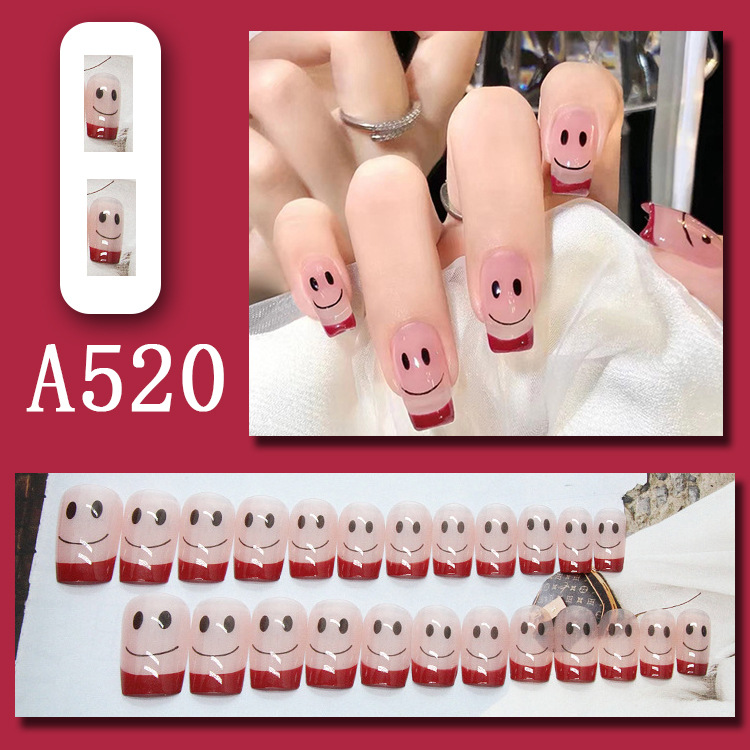 Wearable nail art pieces, artificial nail products, detachable, simple lemon ice transparent, popular online style Douyin nail art hair replacement pic 59
