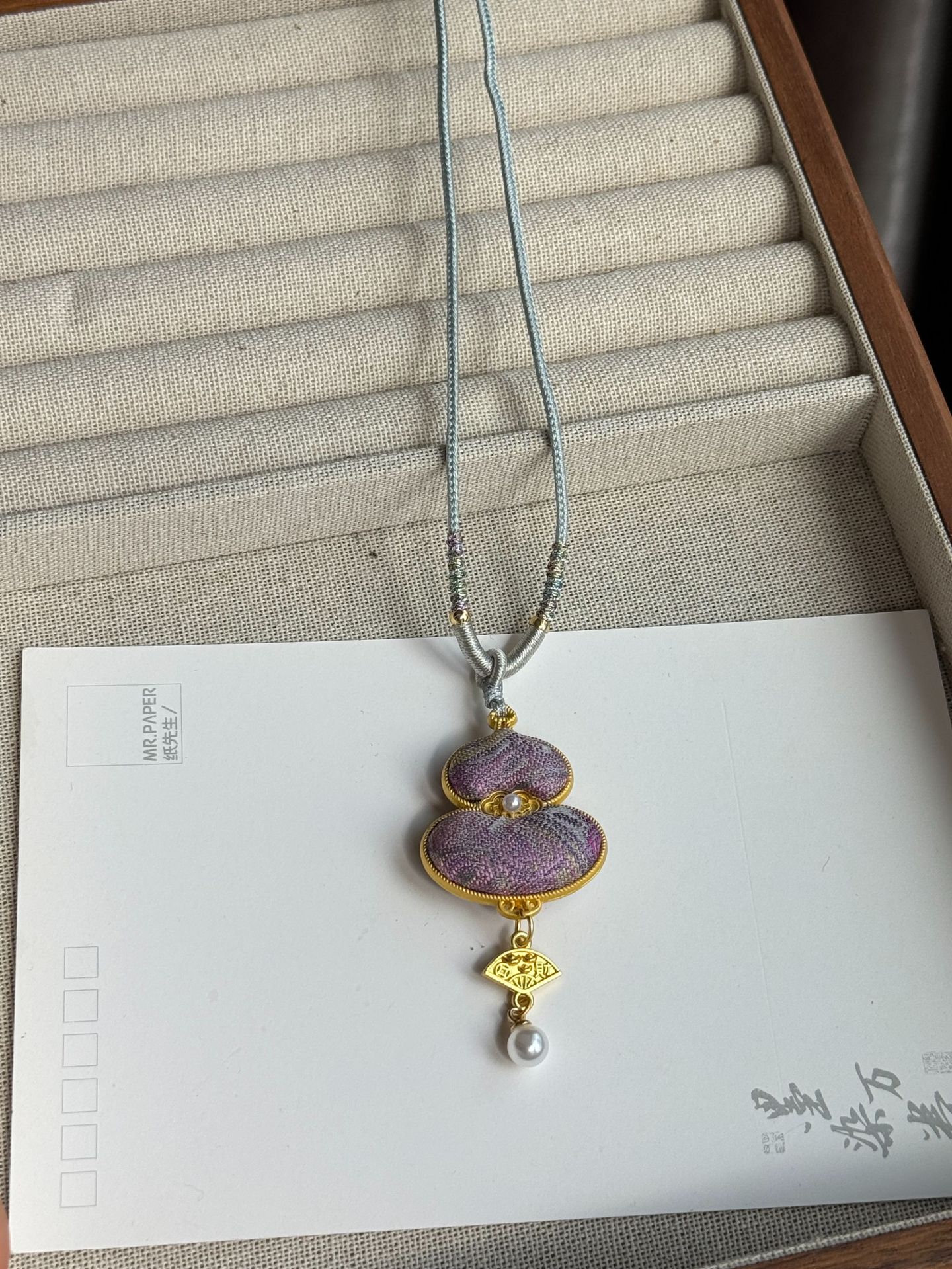 非遗手工仿宋锦名家如意葫芦毛衣链精致古风高级感项链新中式女款详情3