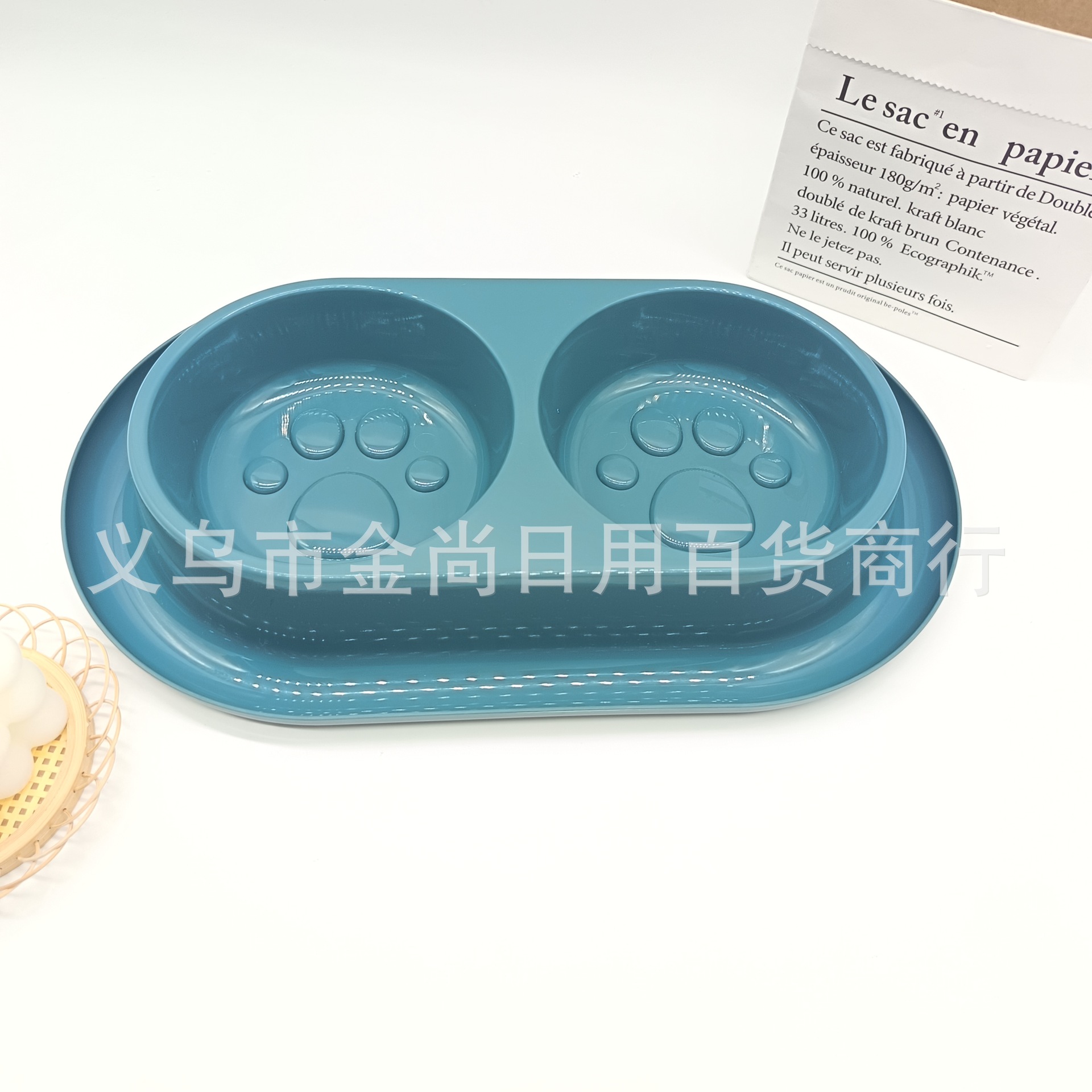 Candy-colored pet slow food bowls, dog bowls, cat food bowls, small and large dog anti-knock and anti-choking slow food double bowls pic 9