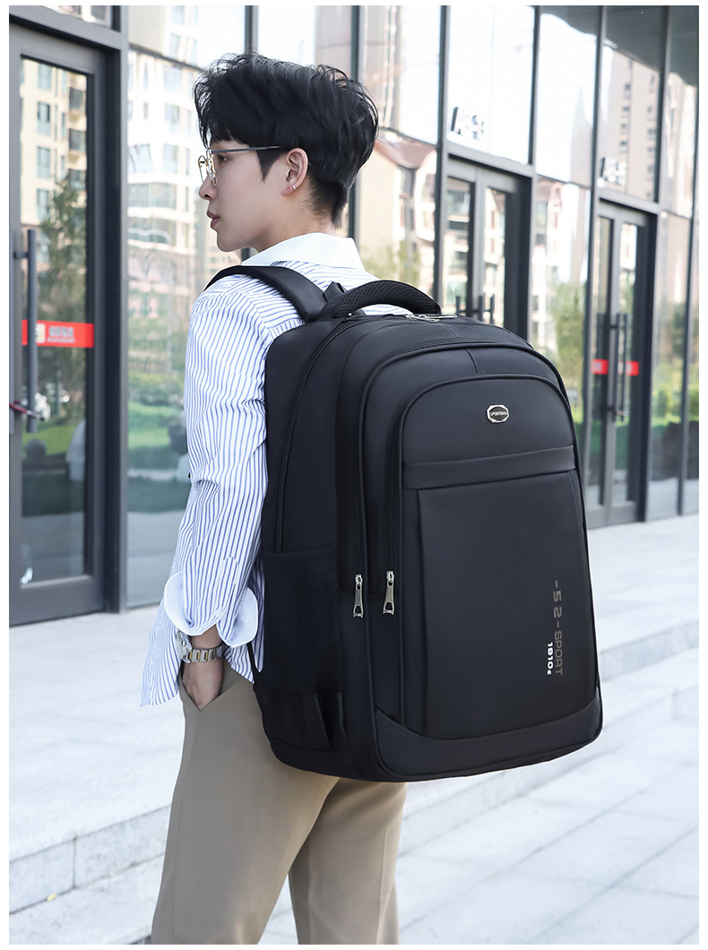 商务背包男士双肩包男生旅行休闲出差通勤大学生笔记本电脑书包男详情19