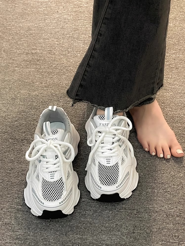 2025春夏季新款爆款老爹鞋女厚底增高轻便休闲运动鞋 网面透气百搭女式单鞋 潮流时尚舒适跑步鞋详情7