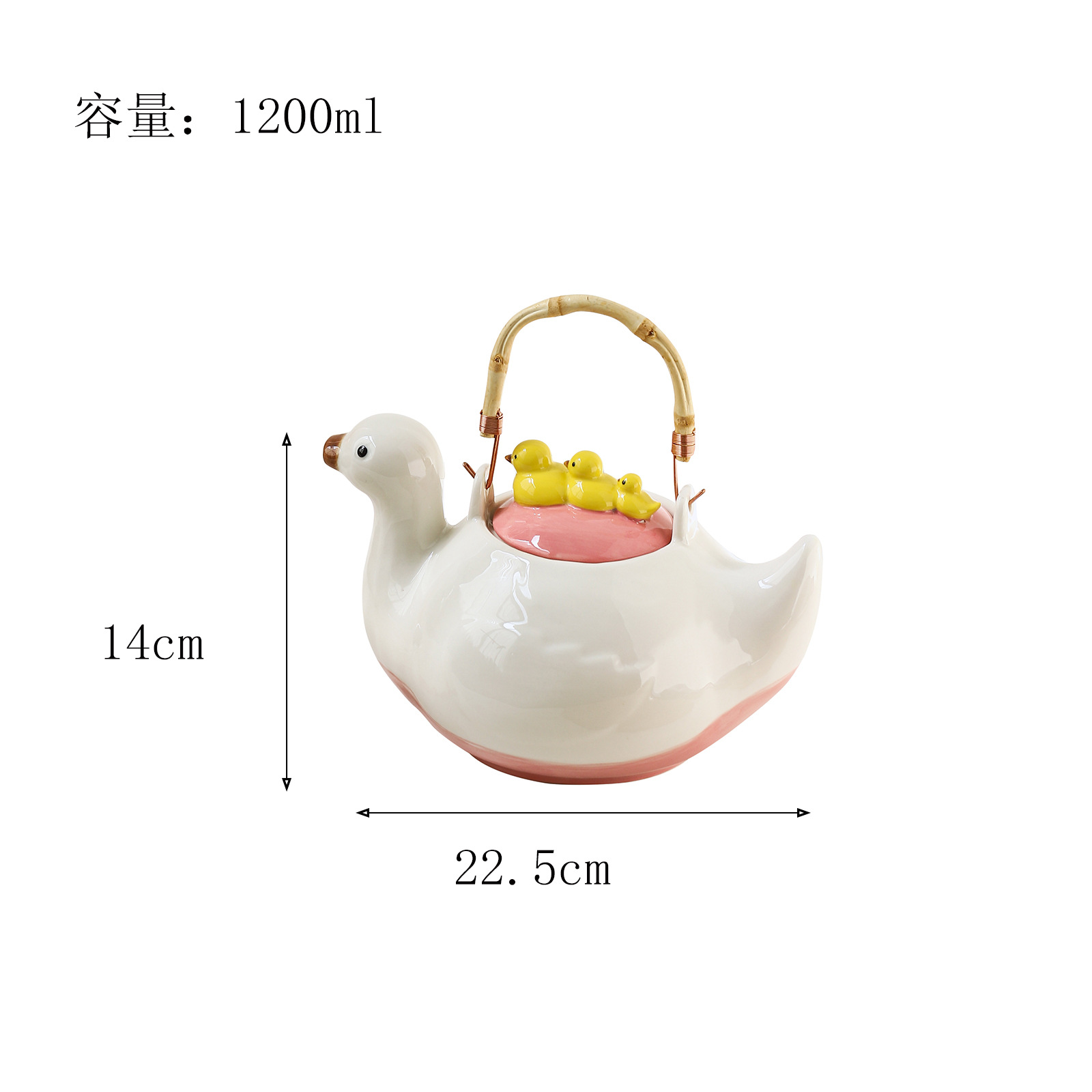 High-quality household teapots and cups, cartoon cute water bottle sets, creative duck ceramic water sets pic 3