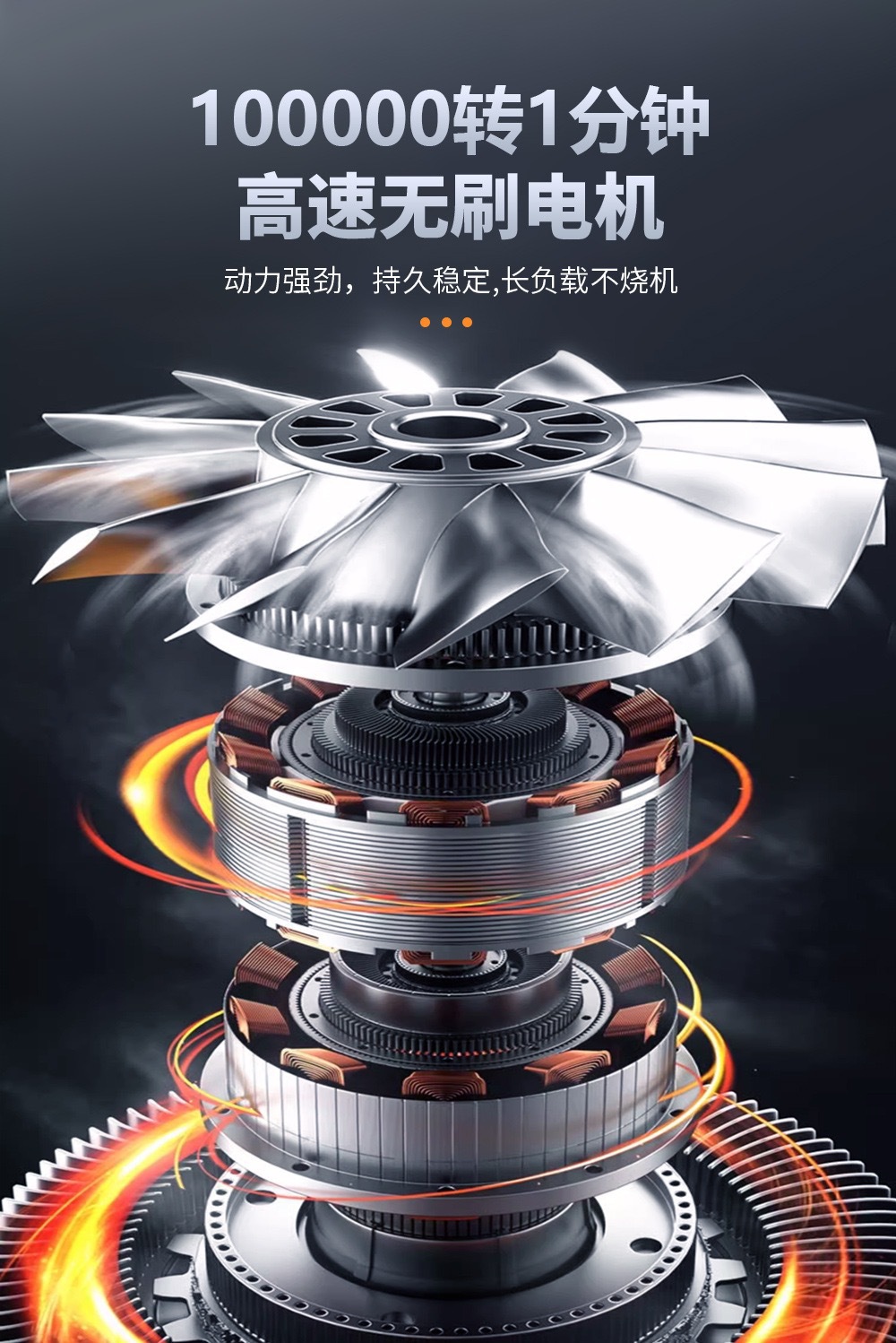 跨境新款X8暴力风扇高速增压飓风涡轮鼓风机无线手持便携式吹风机详情3