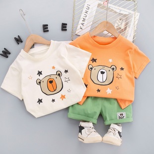 1-5 años niño vestido de verano manga corta shorts conjuntos bebé verano slim algodón lino camisetas suelto niño dos piezas lotes pic 14