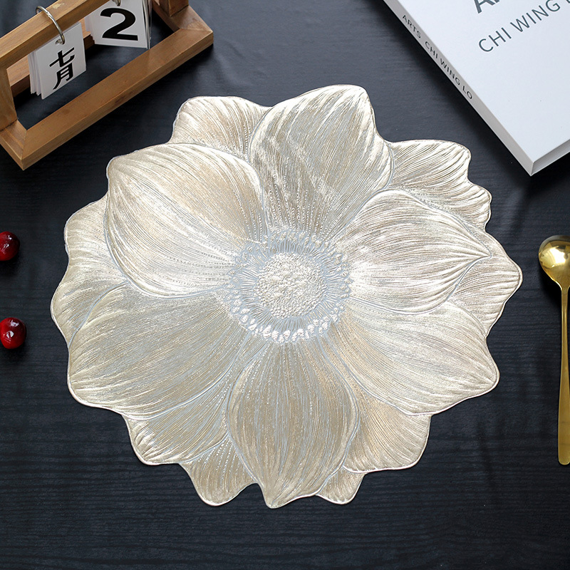 Wholesale and direct sales of popular creative lotus pvc heat-insulating Western placemats, anti-slip, waterproof and oil-resistant placemats pic 7