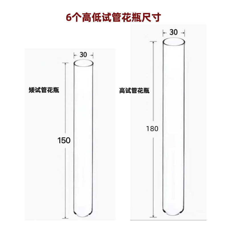 玻璃试管花瓶支架透明创意水培花器一排组合摆件玫瑰百合阳台花架详情10