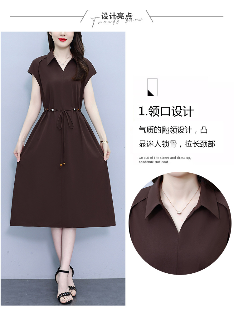 爆款高端欧版宽松法式连衣裙2025夏季新款气质收腰显瘦中长款裙子详情8