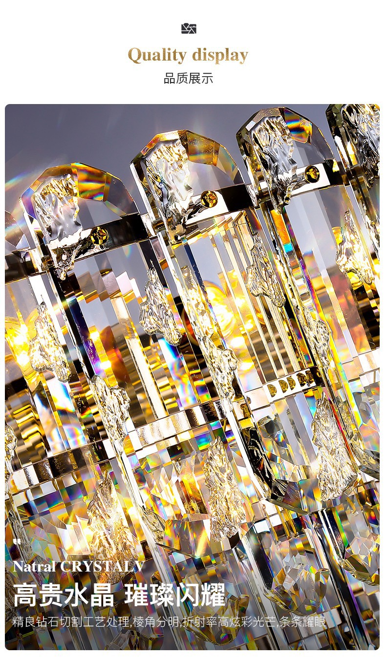 Luz lujo candelabro de cristal sala de estar lámpara principal post moderno minimalista atmósfera creativa francés comedor dormitorio lámpara pic 3