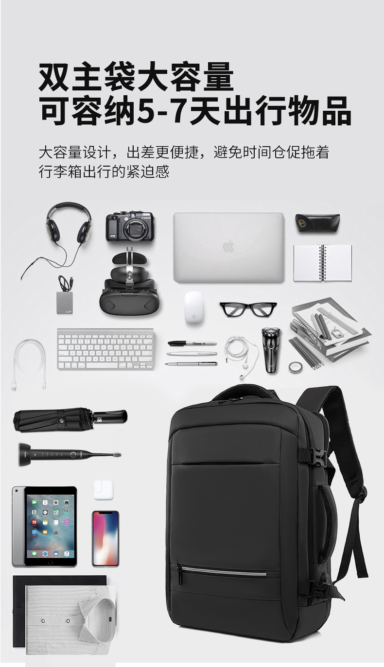The new business backpack for men with a high-end feel, large-capacity water-resistant computer backpack, and multi-functional student backpacks are trendy pic 5