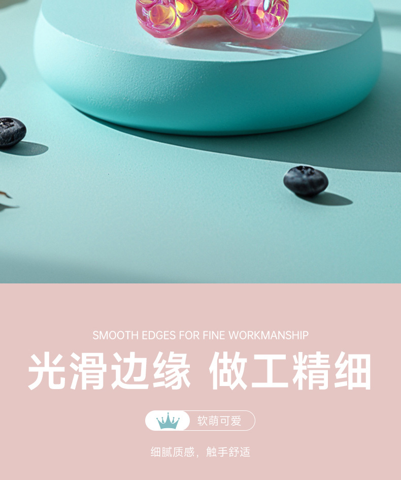 Cute little bear, colorful resin accessories, diy phone case, diamond-encrusted resin hair clip, ring accessories, handmade jewelry pic 7