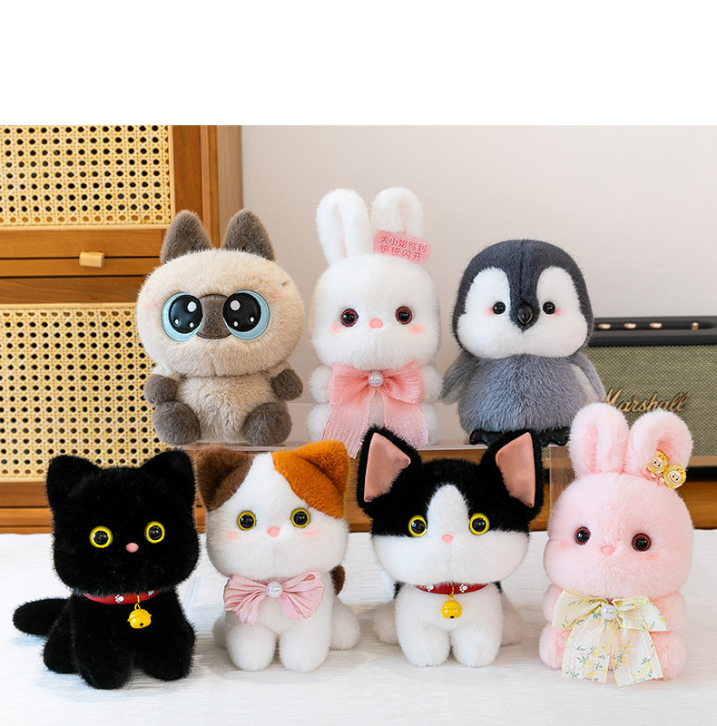 Scented table with small dolls, animal plush toys, toy dolls, computer decorative items, cats, rabbits and penguins pic 4