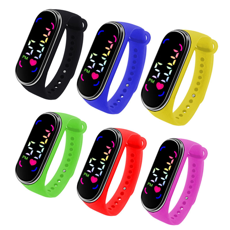 New fashionable and trendy couple LED electronic watch, with a unique and cool dual-color bezel ocean band student sports electronic pic 8