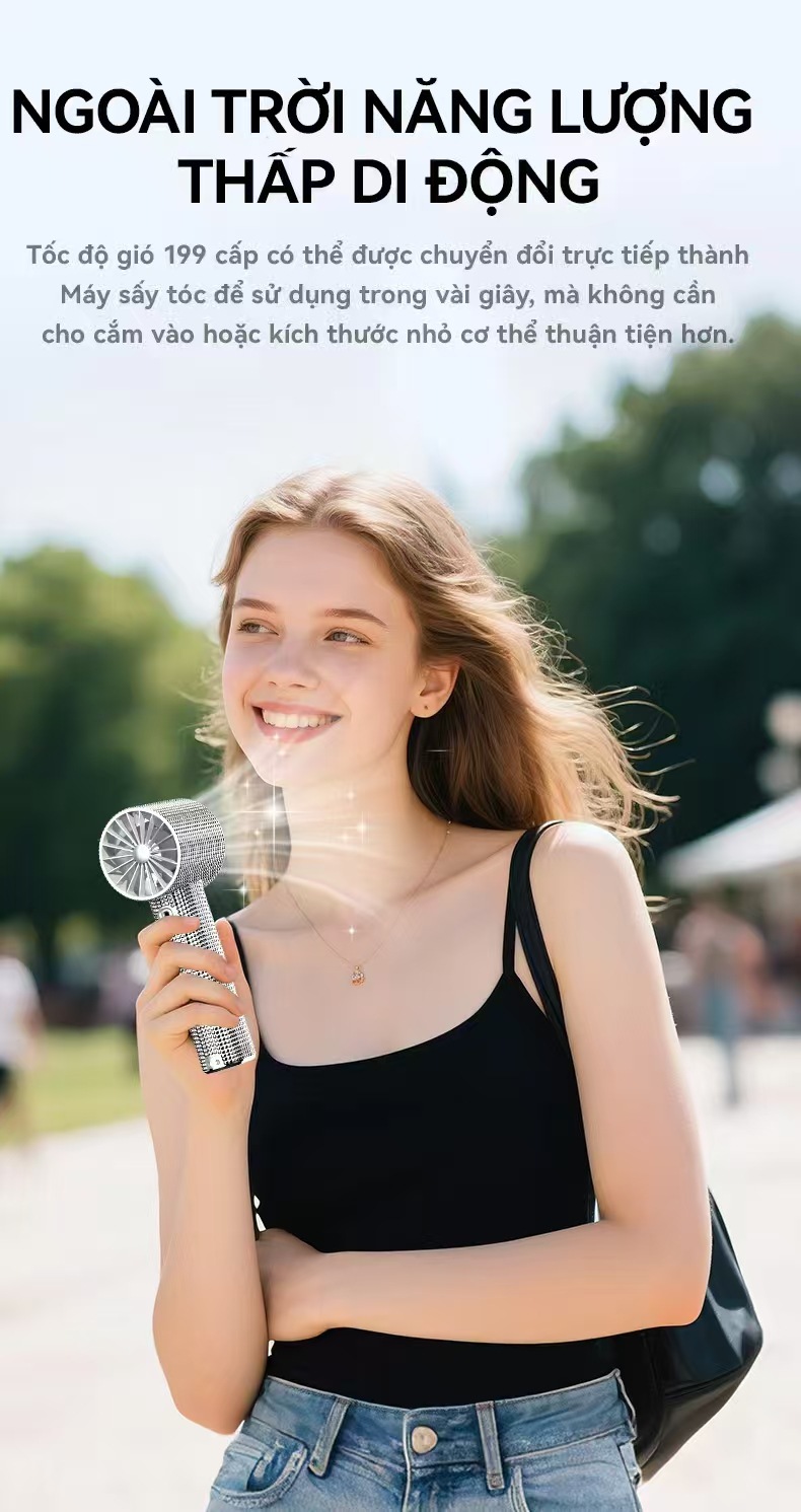 Cross-border bestseller S5 full-diamond digital display handheld high-speed fan with 199 speed adjustment for outdoor portable handheld fans pic 4