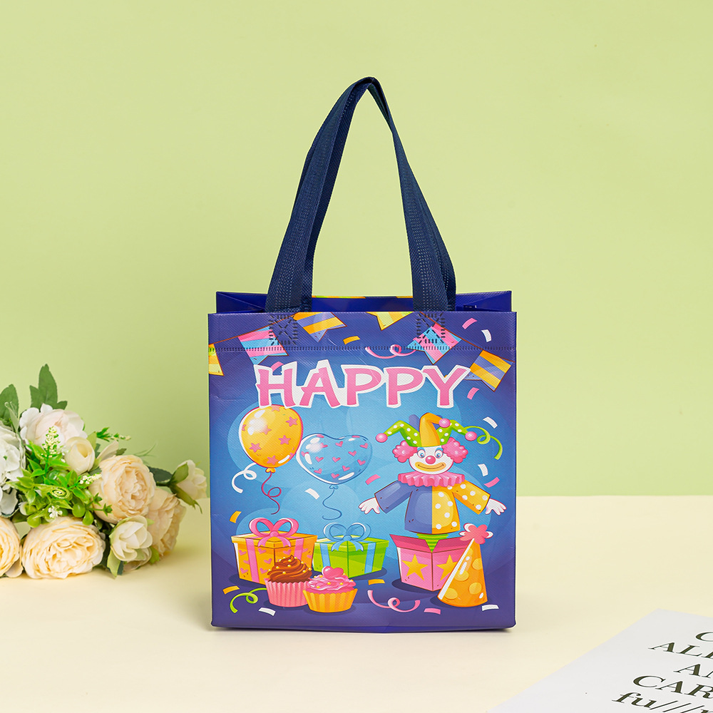 现货批发儿童便携购物袋 可爱卡通覆膜防水无纺布手提袋 伴手礼品袋无纺布袋详情9