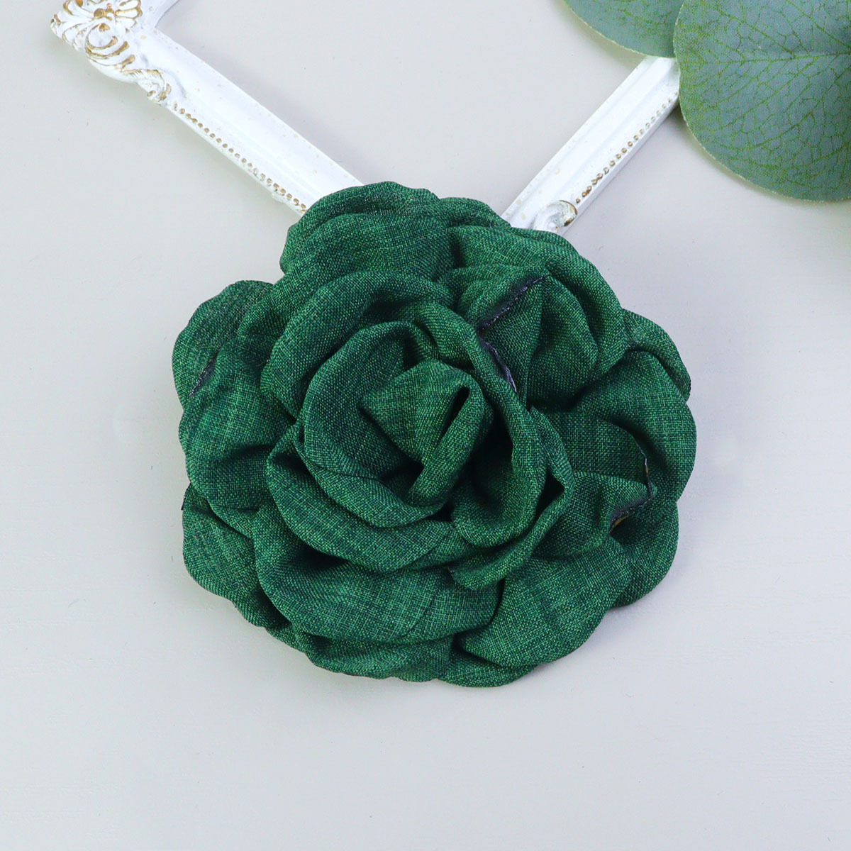 麻布花caro同款玫瑰花立体山茶花服装辅料DIY头花手机壳配饰百搭详情21