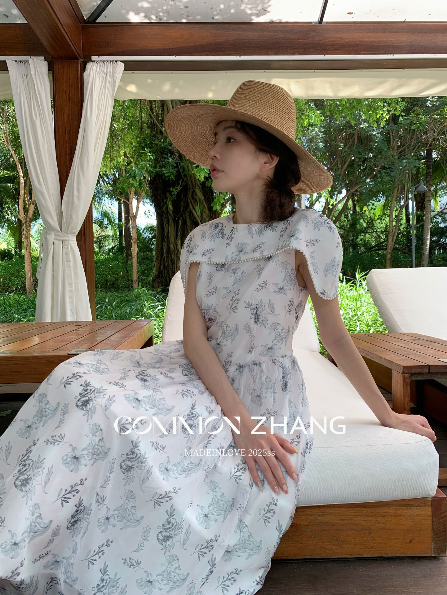 CZ ZHANG Summer French socialite beadwork round-neck shawl Floral sleeveless Texture dress A26812 pic 13