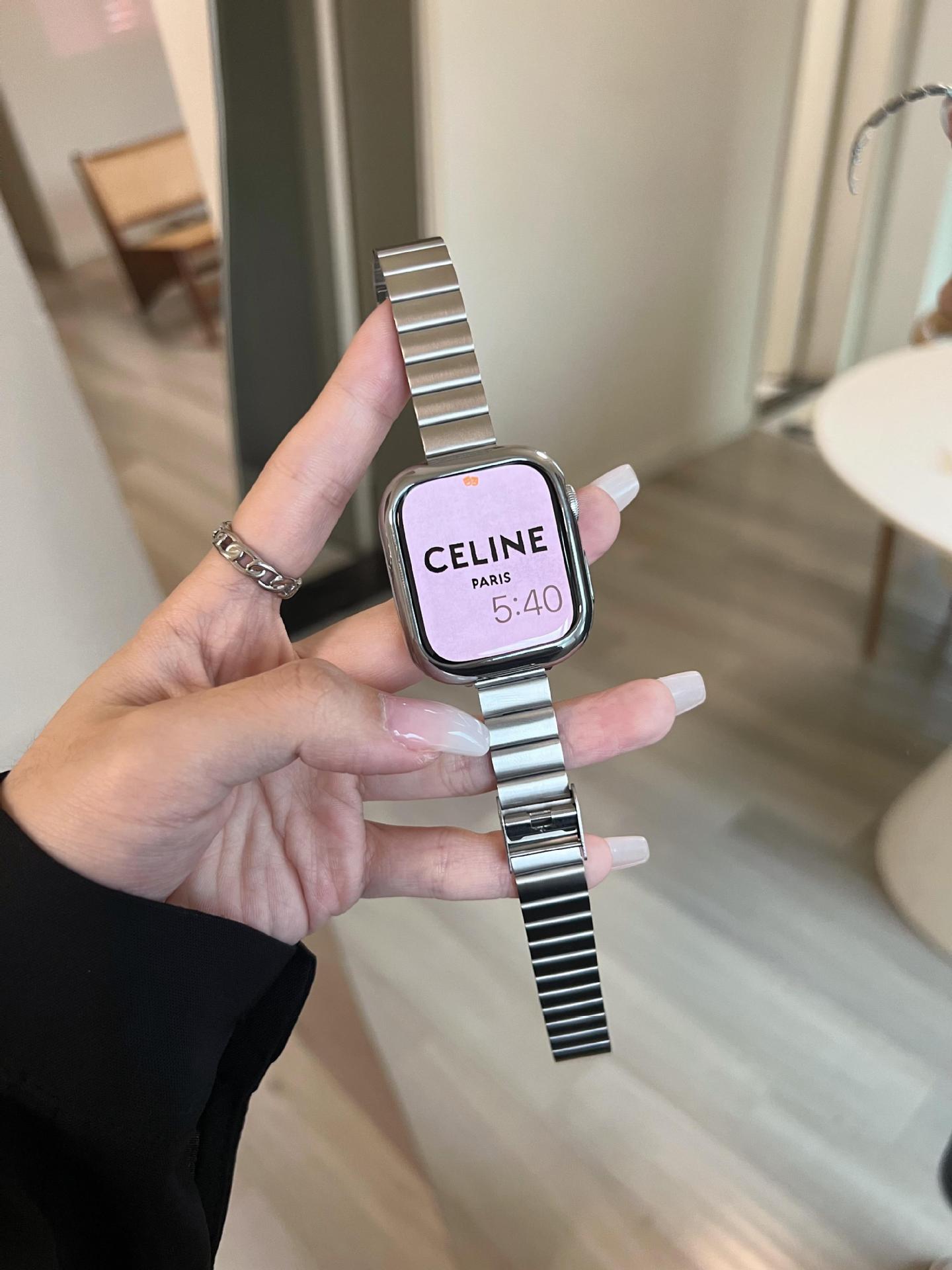 iwatch表带S10女高级感适用applewatch苹果手表98代76SE5金属钢带详情4