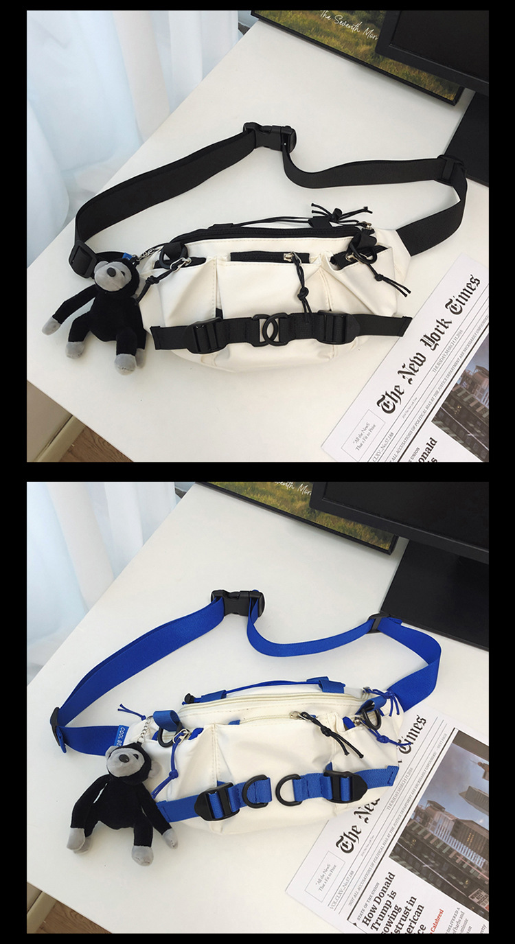 斜挎包潮牌男士百搭休闲胸包工装简约ins腰包日系情侣单肩斜挎包详情27