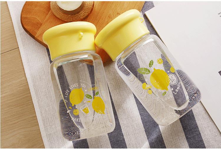 柠檬精玻璃杯女创意卡通耐热水杯学生可爱小清新便携夏季随手提绳详情5