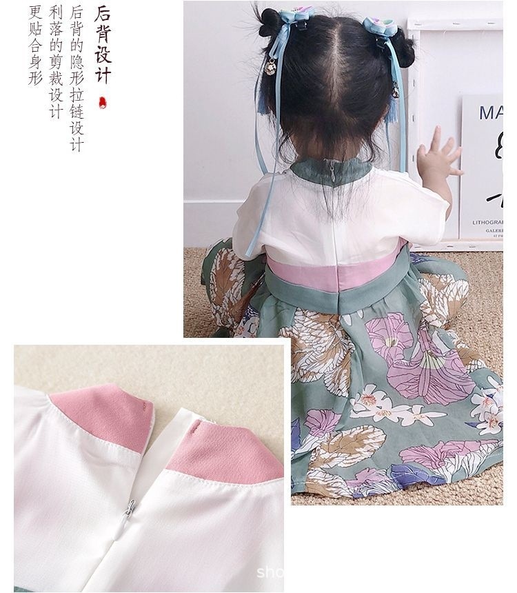 女宝宝汉服连衣裙女童装夏季3一2岁小女孩古风婴儿童仙女裙子小童详情7