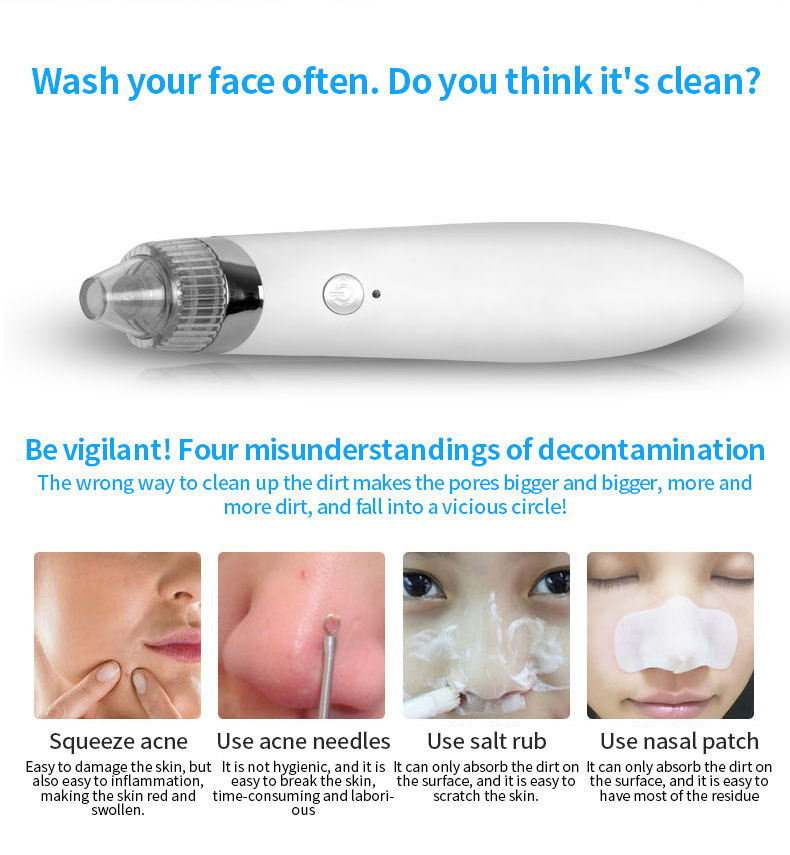 Blackhead suction device, beauty instrument, electric facial cleanser, facial pore cleaner, household blackhead removal wonder, cross-border pic 1