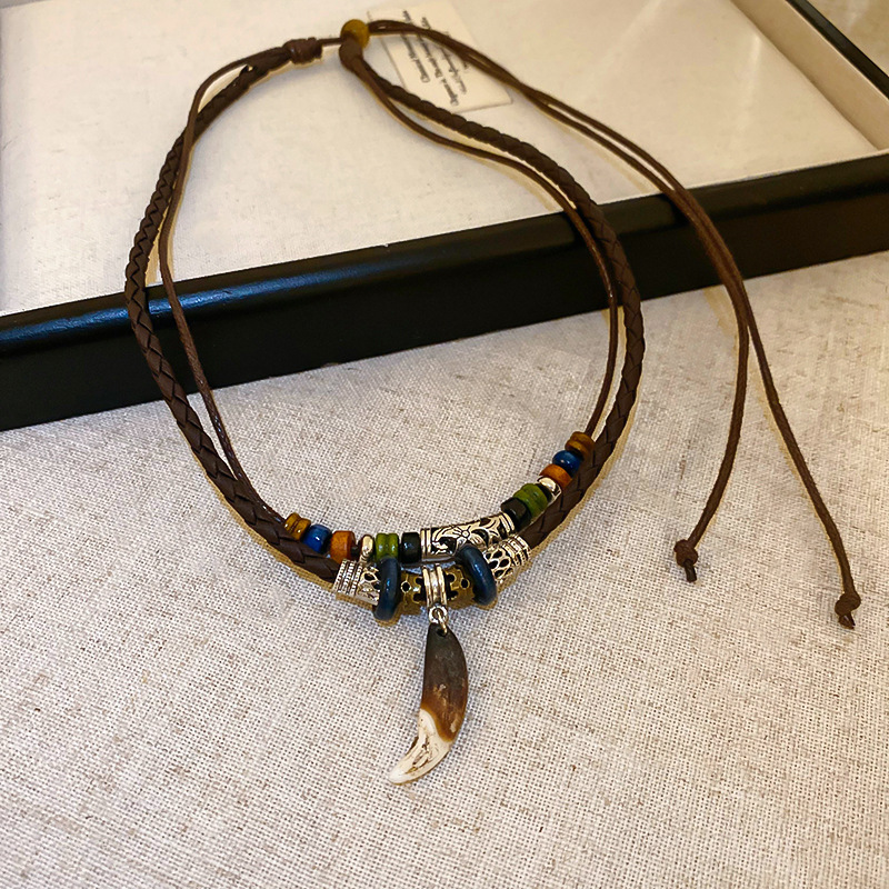 跨境复古民族风吊坠项链网红百搭高级感毛衣链小众简约饰品批发女详情9