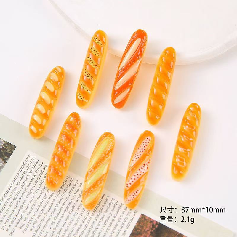 Simulation food play, baguette sticks, resin accessories, cream glue, diy hair clips, phone cases, fridge magnets, croaker buckles pic 4