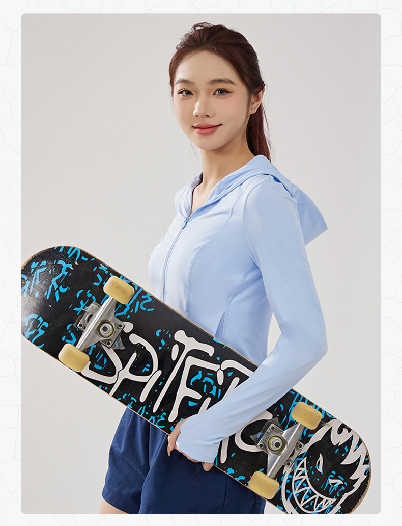 The same style of the sky-blue reef, the original gauze type ice-feel slimming sun-protective garment for women. It dries quickly and is breathable with UPF50+, providing outdoor UV protection pic 15