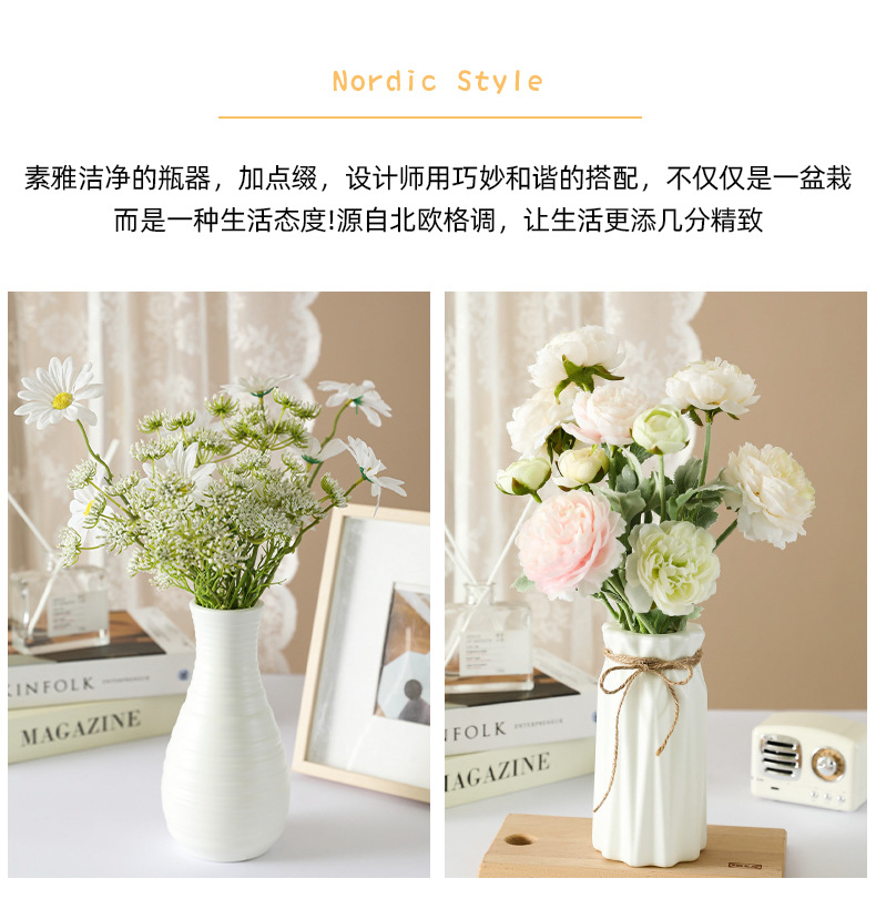 Plastic vases for the living room, fresh and simple, creative, anti-drop flower arrangement vases, hydroponic vases, home desktop decoration pic 12