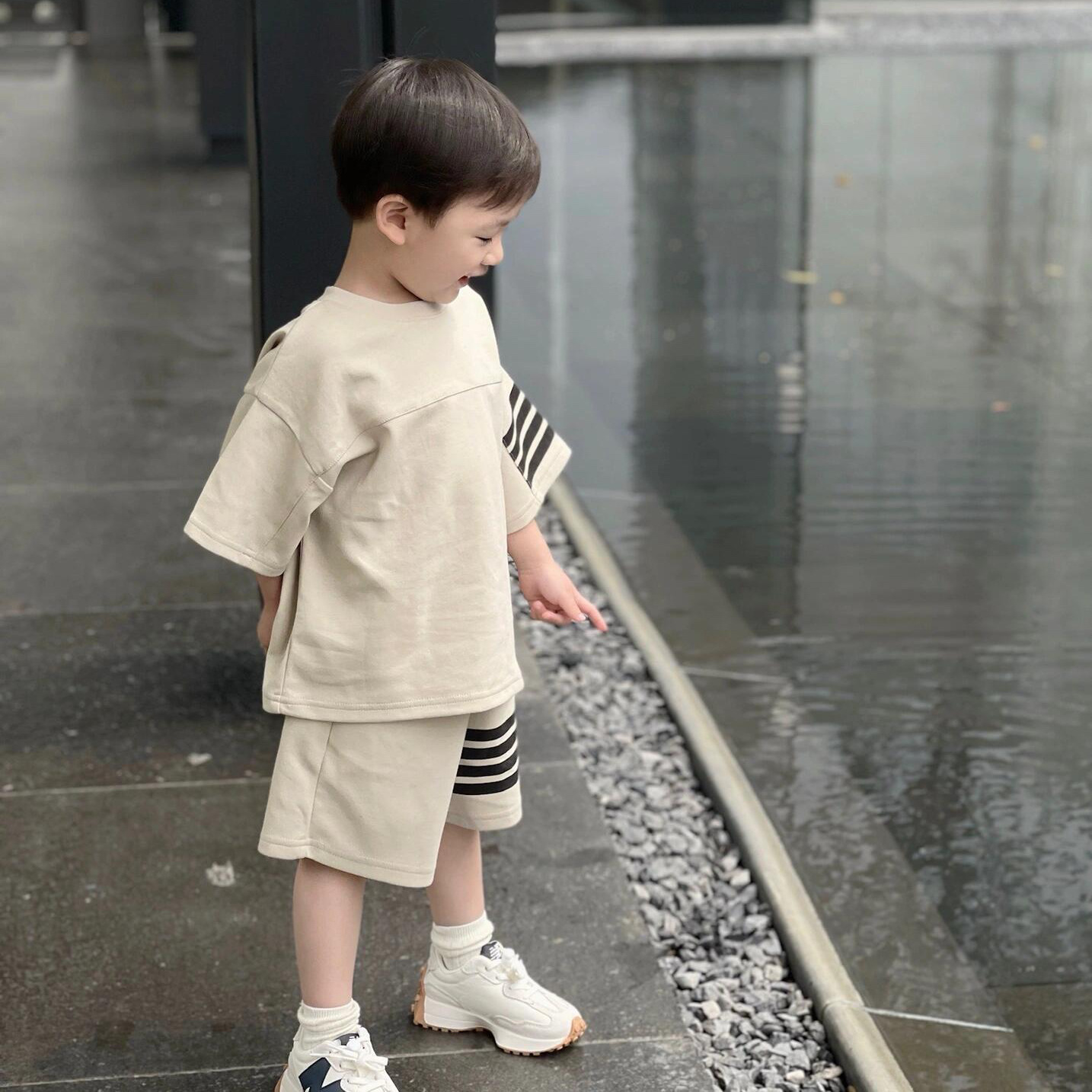 Summer sports Set for Boys and Girls 2025 New Style Korean casual Children's two-piece set, short-sleeved T-shirt, wide-leg pants pic 15
