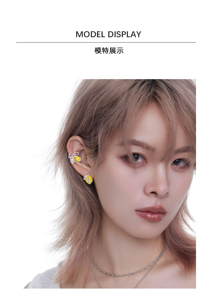【 Customization 】 Dopamine Lemon Story Series Earrings, original design for women, sweet and fresh summer stud earrings pic 6