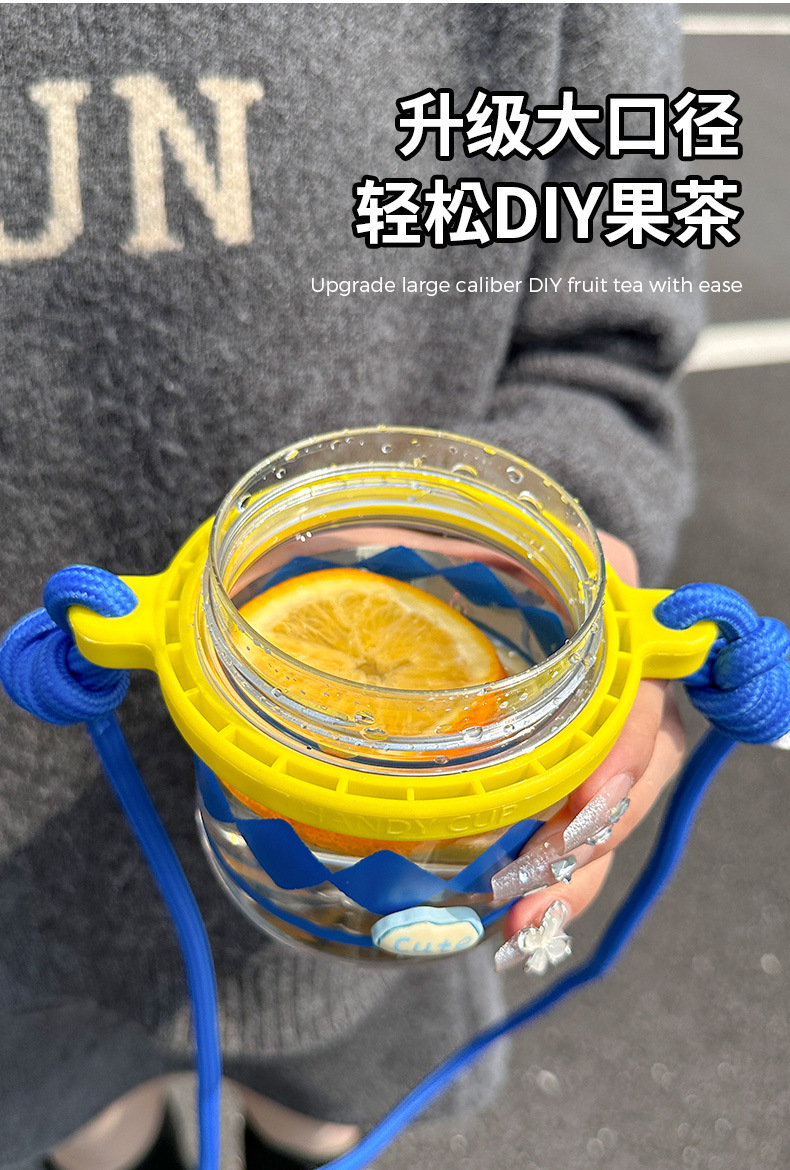 2024新款高颜值PC塑料水杯女生吸管双饮杯耐高温便携随行斜跨杯详情10