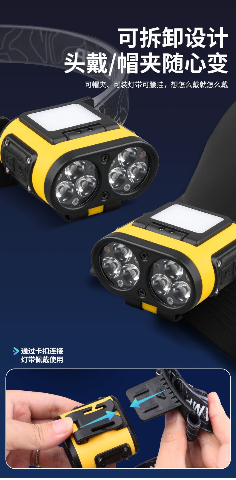 led sensor headlamp, outdoor strong light, long battery life, lithium battery, special night fishing lamp for outdoor fishing, head-mounted flashlight pic 13