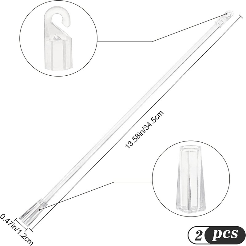 跨境 24英寸（60CM）铝合金窗帘伸缩转棒 百叶帘拉杆挂钩杆配件详情8