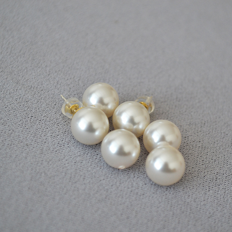 韩国Fever高亮仿家水晶珍珠650色号925银针简约耳钉耳饰女详情14