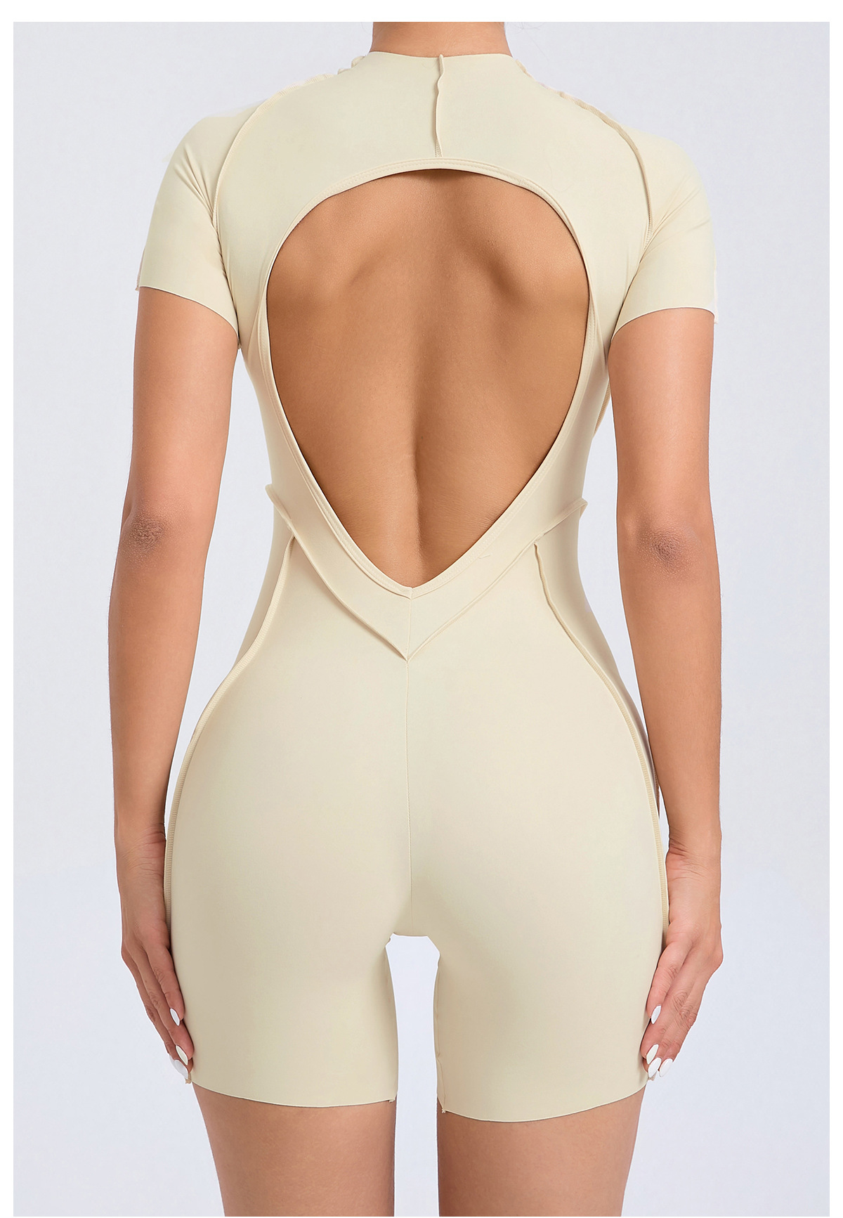 European and American three-dimensional aesthetic sports one-piece yoga suit, one-piece tight short-sleeved backless one-piece fitness suit 50310 pic 20