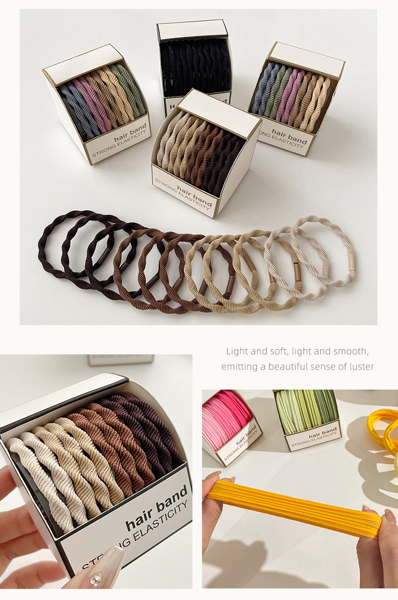 A simple and seamless rubber band tied high ponytail hair tie, a high-end female Internet celebrity hair tie, a new leather case headwear in 2025 pic 17