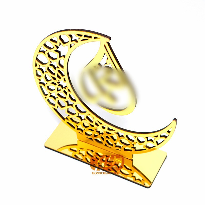 跨境月亮镂空亚克力镜面立体节日家居装饰桌面摆件摆台字母工艺品详情5