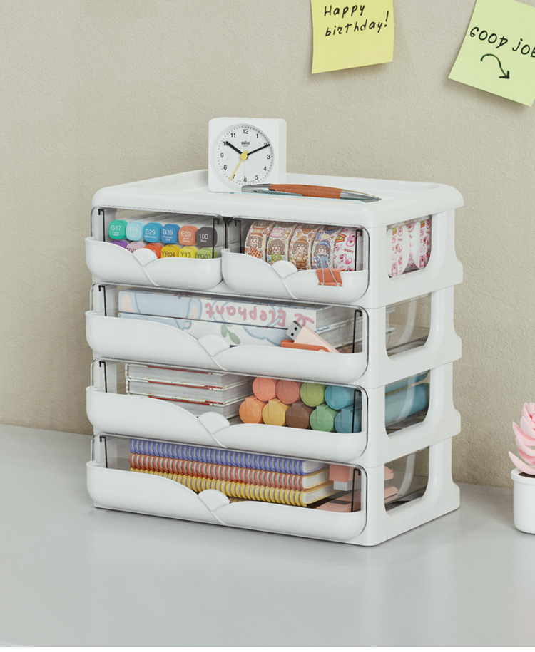 小型文具收纳盒笔筒抽屉式书桌储物整理盒子可爱桌面办公桌置物架详情3