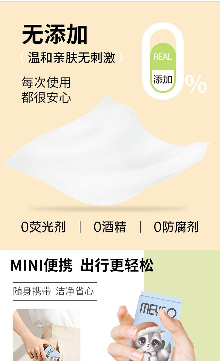 迷你mini湿巾纸婴儿手口湿巾宝宝儿童家用湿纸巾户外便携卡通清洁湿巾详情3