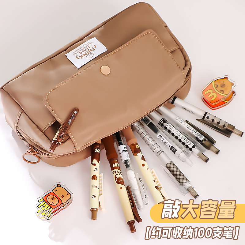 大容量透明笔袋美拉德大容量铅笔盒小学生新款多功能设计感文具袋详情8