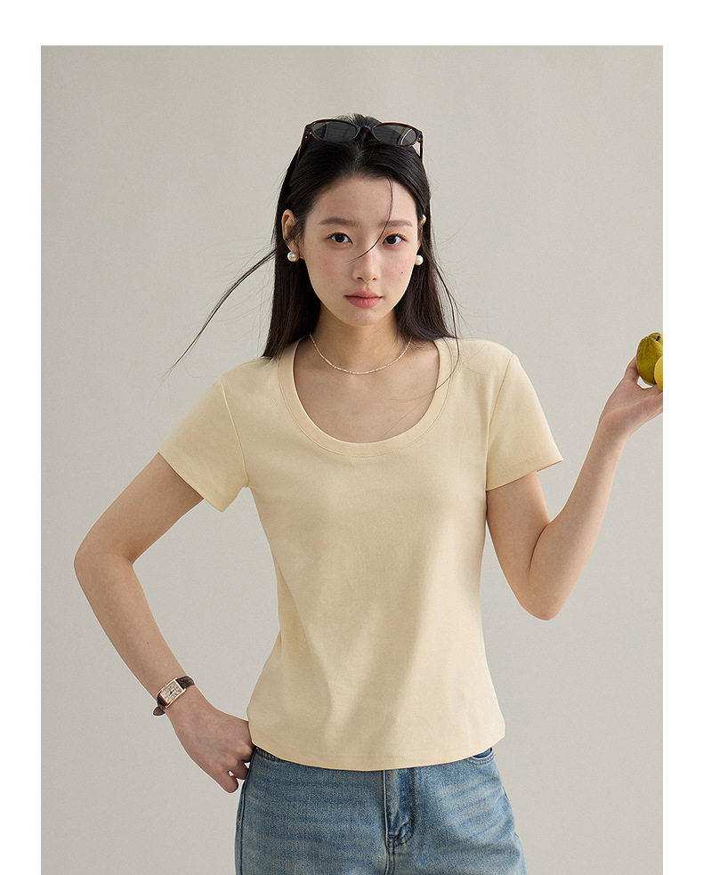 【 Blockbuster B: Super Comfortable Double-collar T-shirt with Upgraded Fabric 】 Spring short-sleeved T-shirt pic 36