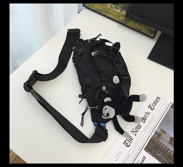 斜挎包潮牌男士百搭休闲胸包工装简约ins腰包日系情侣单肩斜挎包详情34