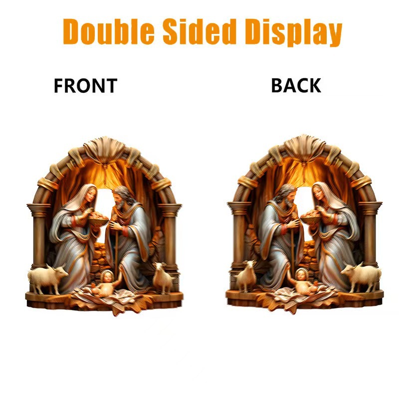 Christmas cross-border best-selling gifts: Acrylic decorative pendants, car interior rearview mirrors, home hanging items, Jesus pic 11