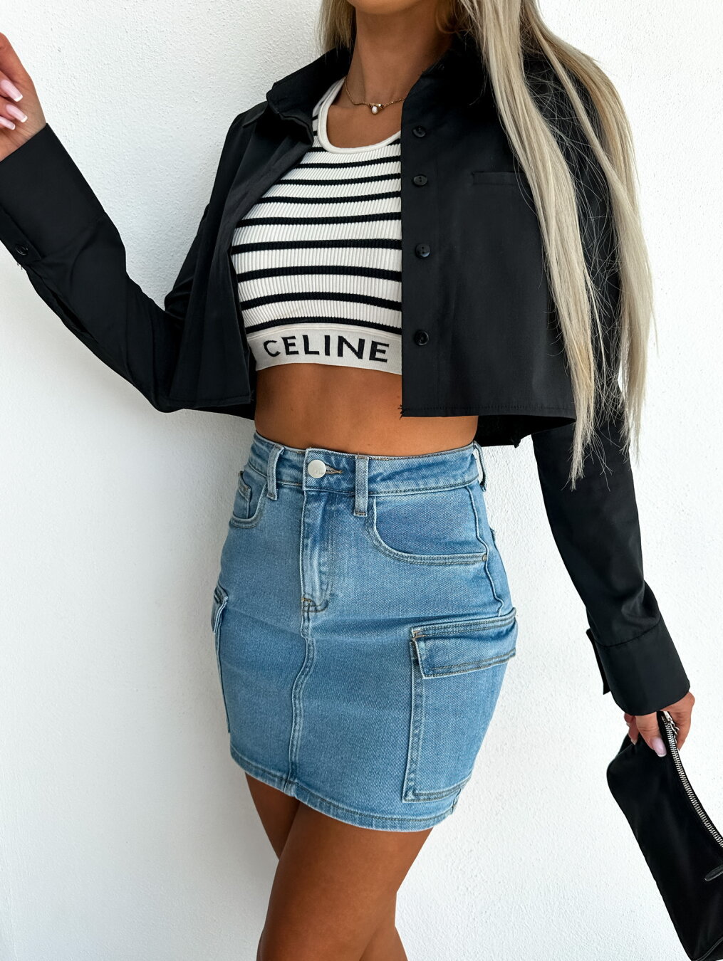 亚马逊跨境欧美风夏季新款辣妹街头潮流牛仔拼接半身裙女美式详情11