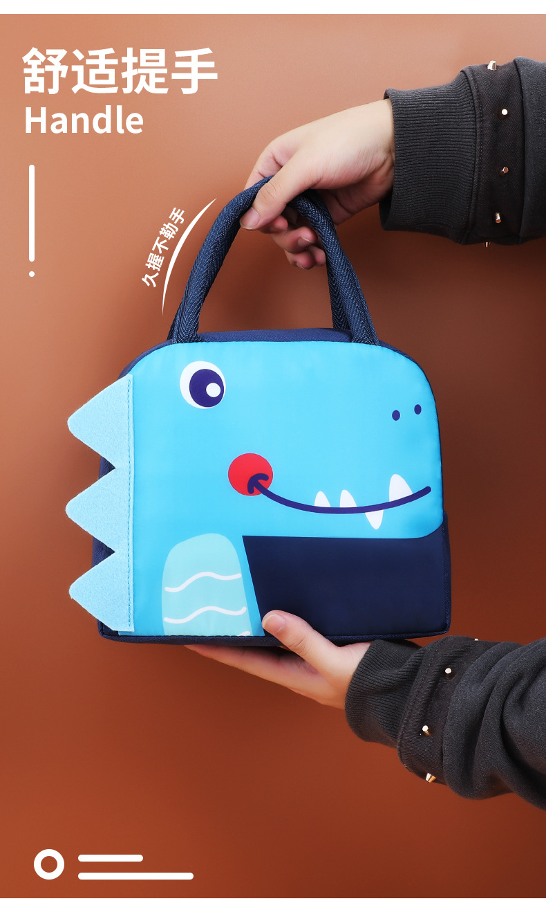 3D立体卡通萌宠便当包学生饭盒袋牛津布午餐盒袋户外野餐保温包详情6