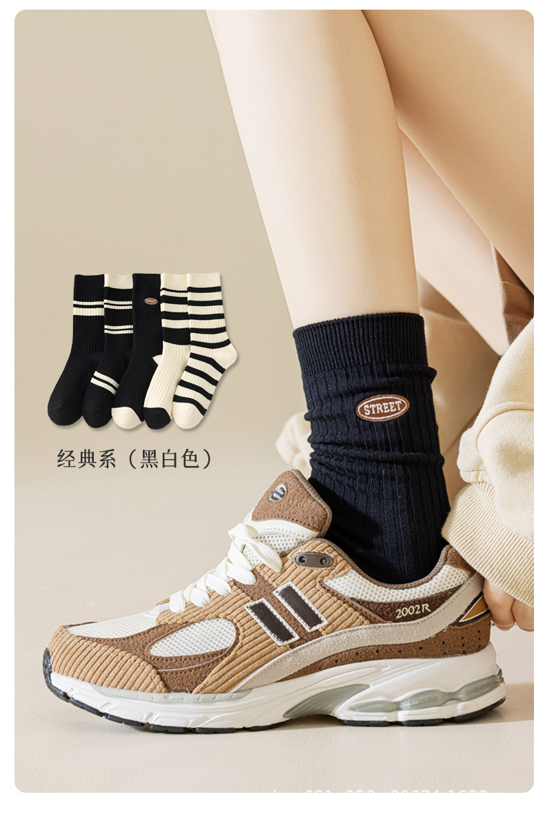 纯棉女中筒堆堆袜春秋运动休闲长款吸汗无骨薄款全棉春夏款舒适透气详情22